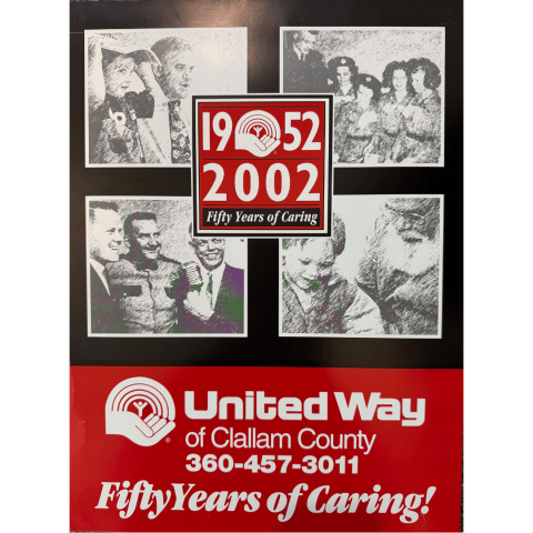 poster showing 50 year anniversary of united way of clallam county