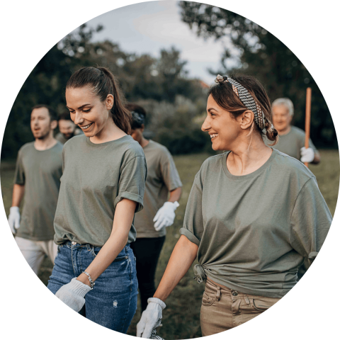 people grouped together for a clean up
