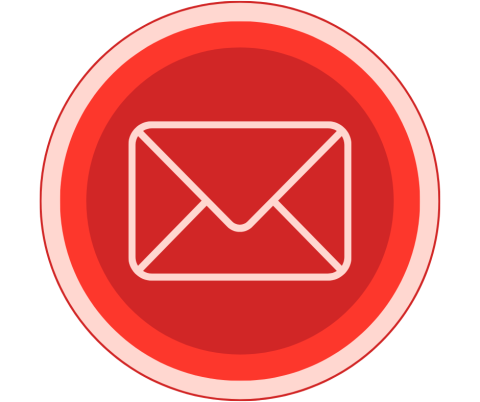 Email icon inside a red circle