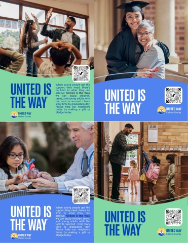 4 posters showing educational opportunities for young people