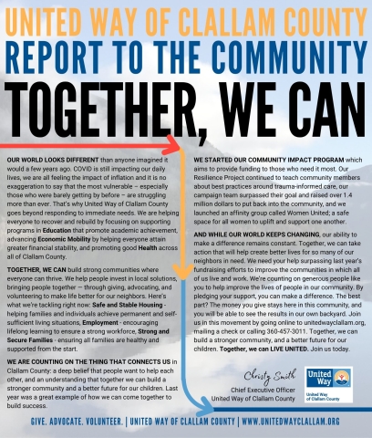 Report cover with two column letter