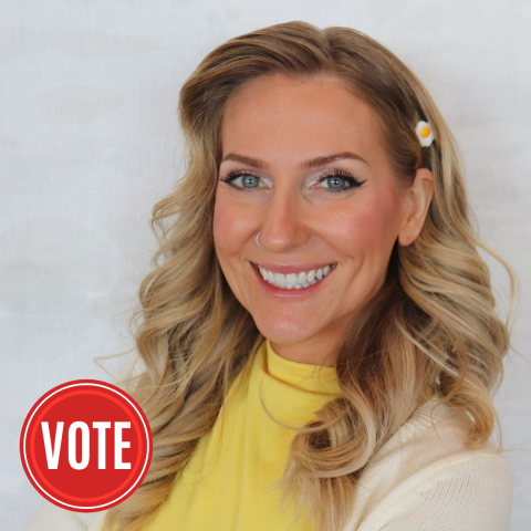 smiling blonde woman