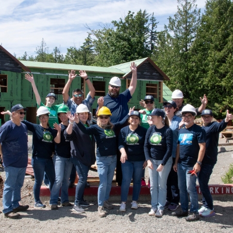 Group of people at a work site