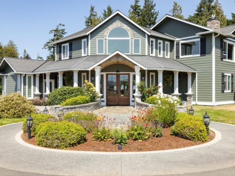 a large 2 story colonial house 